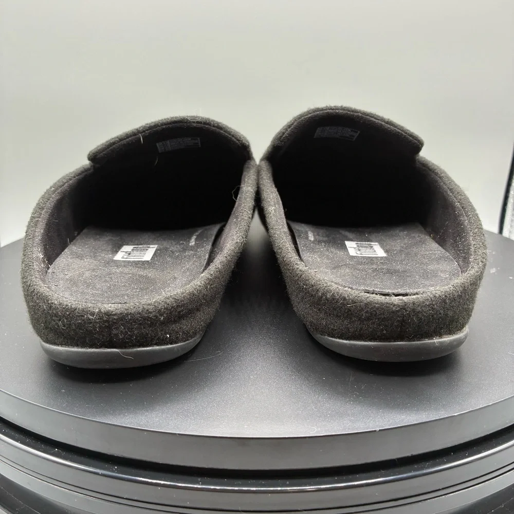 Fitflop Chrissie Suede Sandals Women’s 8.5 Black Slip On Mules - Picture 4 of 8